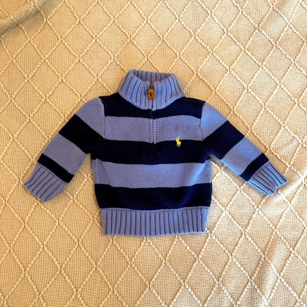 Polo Ralph Lauren Blue Stripe baby sweater size 9mo
